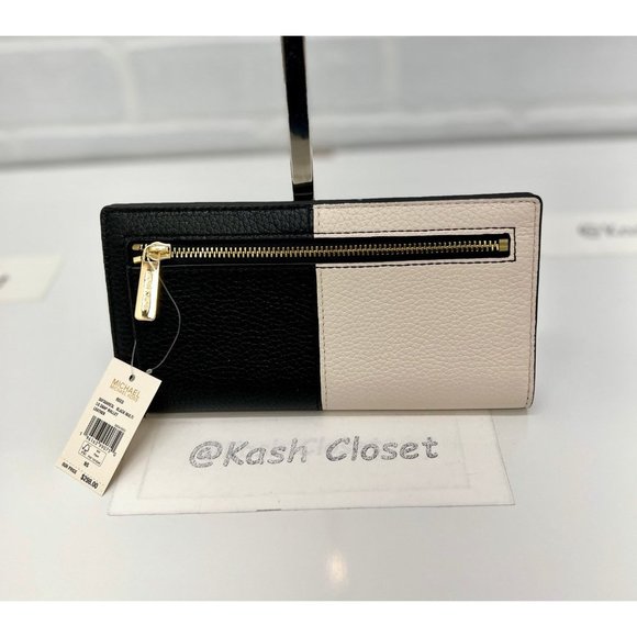 Michael Kors Reed Wallet Large Snap Leather Wallet Black Multi - Picture 5 of 7